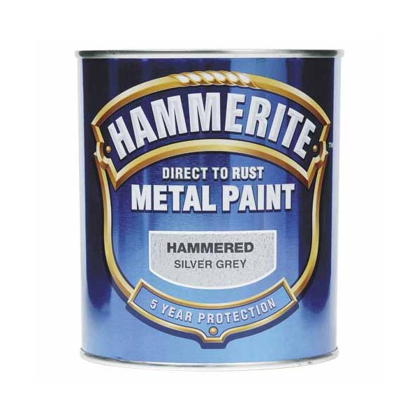 Эмаль "Hammerite Hammered" молот. по ржавчине серебристо-серая 5л (2)