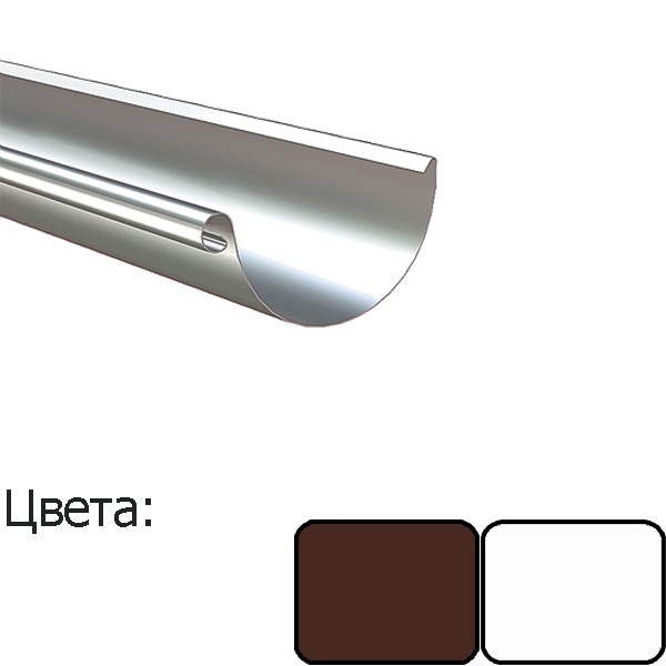 Желоб полукруглый 3м Lindab (125/87) белый